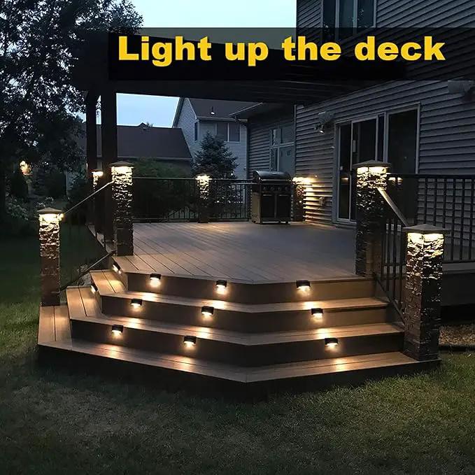 Solar Deck Lights Outdoor, 16 Pack Solar Step Lights LED Waterproof Patio Decor Solar Lights for Outside Railing, Stairs, Fence, Post, Yard and Driveway, Warm White by GreenHaven Gardens