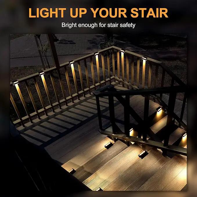 SOLPEX Solar Fence Lights, 6 LEDs Solar Lights Outdoor Waterproof Solar Powered for Deck, Stair, Front Porch, Balcony, Walkway, Garden, Yard, Patio, Pool Decor, IP65 Waterproof (12 Pack, Warm White) by GreenHaven Gardens