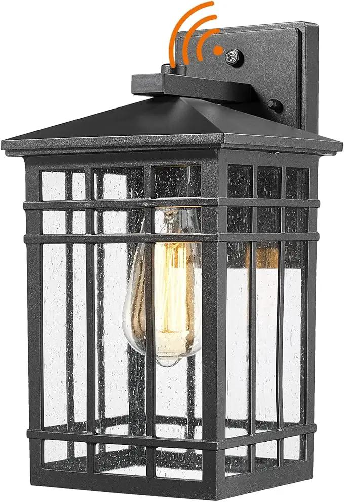 Dusk to Dawn Outdoor Wall Lantern,Exterior Wall Mount Light, 1-Light Outdoor Wall Lighting Fixture for Porch,Garage, Patio, Hallway and Entryway (Black-Wall Light, 1 Pack),DDAMS-W18 by GreenHaven Gardens