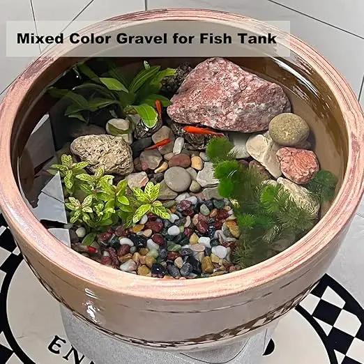 45LB Succulents Rocks for Plants Cactus Gravel Pebbles for Fish Tank 1/2 Inch Natural River Rocks for Vase, Aquarium, Landscaping,Bonsai,Terrarium Pebbles, Mixed Color by GreenHaven Gardens