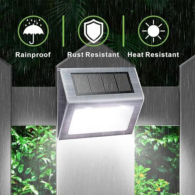 XLUX Solar Powered Lights for Deck Steps Stairs Fences Pathway Path, LED lamp, Outdoor Waterproof, White Light 6 Pack by GreenHaven Gardens