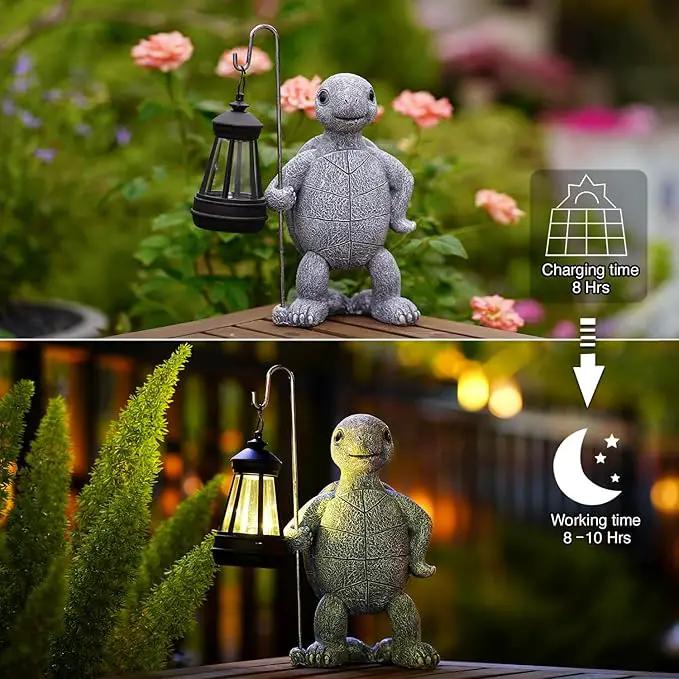 Garden Turtle Statue with Solar Lantern - Outdoor Garden Decor for Outside Yard Patio Balcony Lawn Decor - Unique Gardening Gifts for Mom Grandma by GreenHaven Gardens
