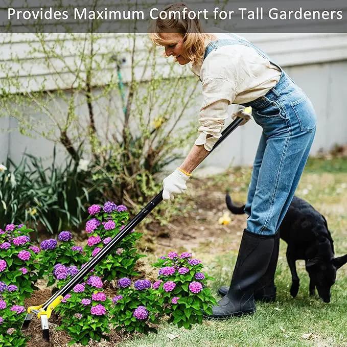 DonSail Hoe Garden Tool -Scuffle Garden Hula Hoes for Weeding Gardening Long Handle Heavy Duty - Adjustable Weeding Loop Stirrup Hoe 30-61 Inch Black by GreenHaven Gardens