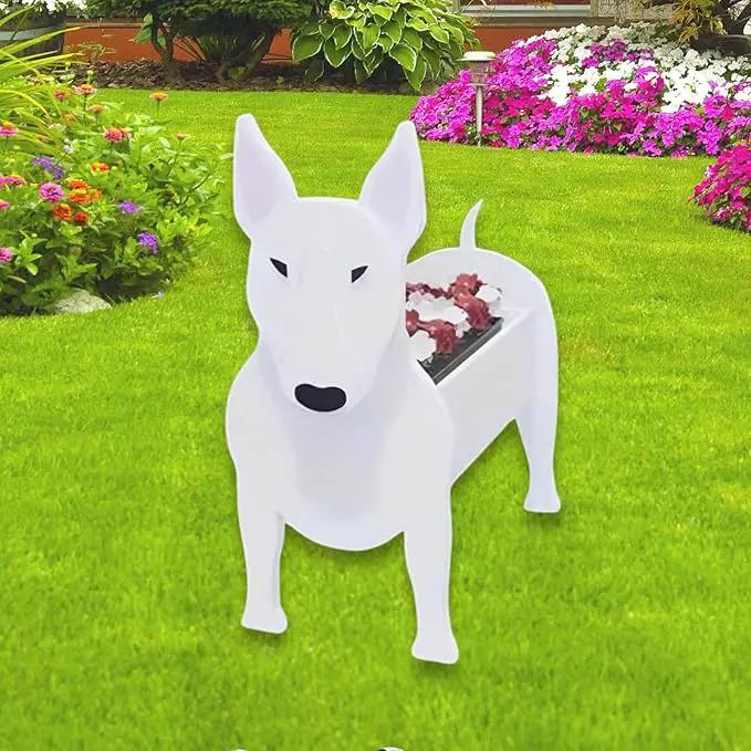 Bull Terrier Dog Planter Plant Pots,Cute Garden Dog Flower Planter,Dog Planters Birthday Gifts for Women,Office,Indoor/Outdoor Decor（9.45 * 5.57 * 13.39in） by GreenHaven Gardens