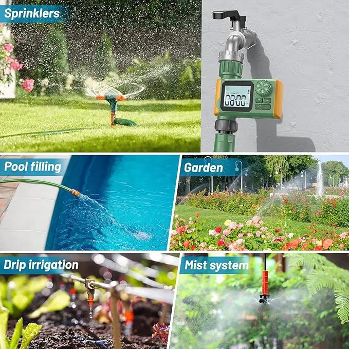 Sprinkler Timer, Hoses Timer for Watering, Outdoor Irrigation Timers, Water Scheduling Device for Tube Programmable with Auto/Manual/Rain-Delay System, Water Hoses Timers for Yard, Lawn, Pool(Green) by GreenHaven Gardens