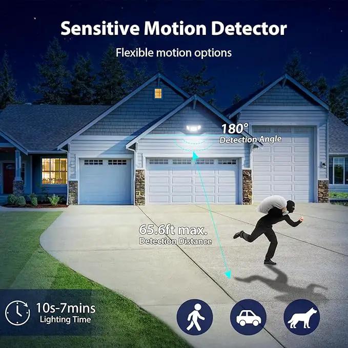 iMaihom 100W Motion Sensor LED Security Light, 9000LM Super Bright Flood Lights Outdoor, 6500K Exterior Floodlight, IP65 Waterproof, 3 Head Adjustable Motion Detector Light for Yard Garage (Brown) by GreenHaven Gardens