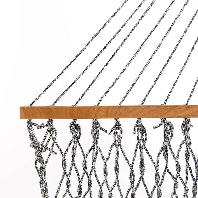 Original Pawleys Island 14DCOTNV Deluxe Navy Oatmeal Heirloom Tweed DURACORD Rope Hammock with Extension Chains & Tree Hooks, Handcrafted in The USA, 450 LB Weight Capacity, 13 ft. x 60 in. by GreenHaven Gardens