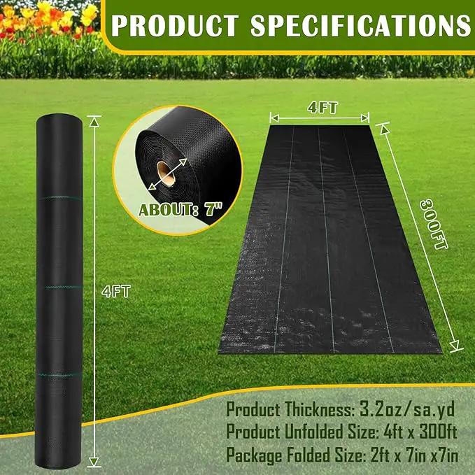 KAKO 4 x 300Ft Weed Barrier Fabric Heavy Duty, Weed Barrier Landscape Fabric, Garden Fabric Weed Barrier, Garden Weed Barrier Fabric Weed Cloth for Garden Fabric, Landscaping Fabric, Driveway Fabric by GreenHaven Gardens