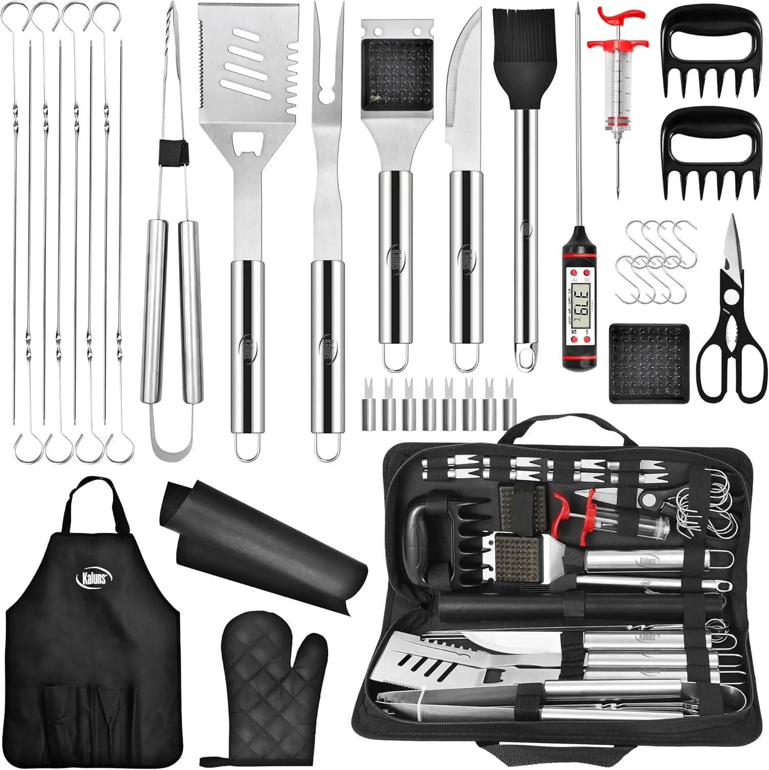 Kaluns BBQ Accessories, Complete Grill Set Grilling Gifts for Men Dad, 40 Pcs Premium Heavy Duty Stainless Steel Barbecue Grill Accessories for Outdoor Grill for Men Dad by GreenHaven Gardens