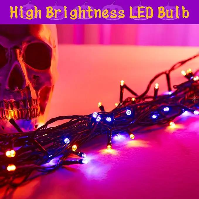 Halloween 300 LED String Lights,105FT String Lights with 8 Modes&Timer Function, Purple and Orange Halloween Lights Plug in for Party Carnival Supplies, Outdoor/Indoor Yard Garden Decor by GreenHaven Gardens