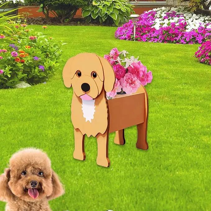 Cavoodle Dog Planter Plant Pots,Cute Garden Dog Flower Planter,Dog Planters Birthday Gifts for Women,Office,Indoor/Outdoor Decor（9.45 * 6.73 * 13.39in） by GreenHaven Gardens
