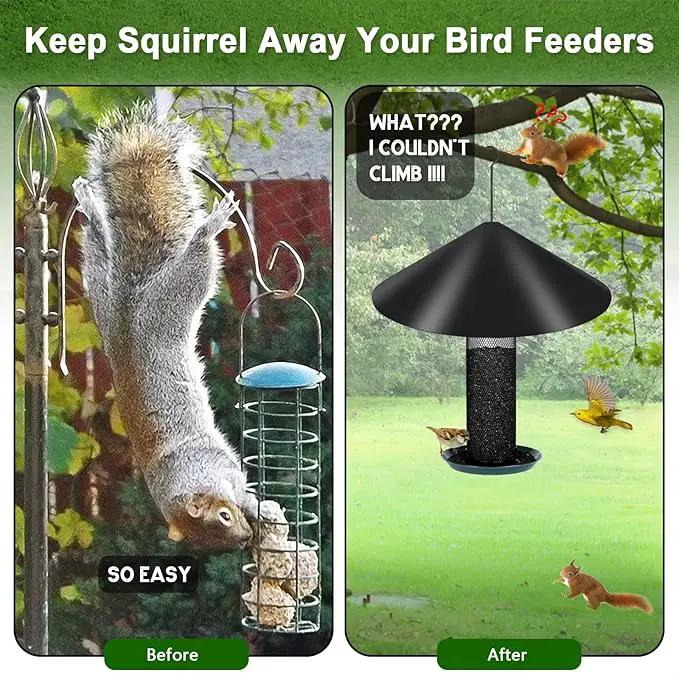 Gtongoko 19 Inch PP Squirrel Baffle for Protect Outside Hanging Mounted Bird Feeder or Bird House Squirrel Proof for Shepherd Hooks Black 1 Pack by GreenHaven Gardens