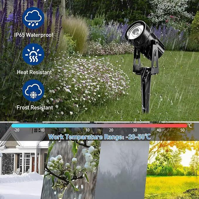 T-SUNUS Solar Landscape Spotlights, Solar Garden Spot Light IP65 Waterproof 9.8ft Cable, 2000mAh Separated Solar Panel, Auto On/Off for Garden Driveway Pathway Pool Area(Warm White 3000K) by GreenHaven Gardens