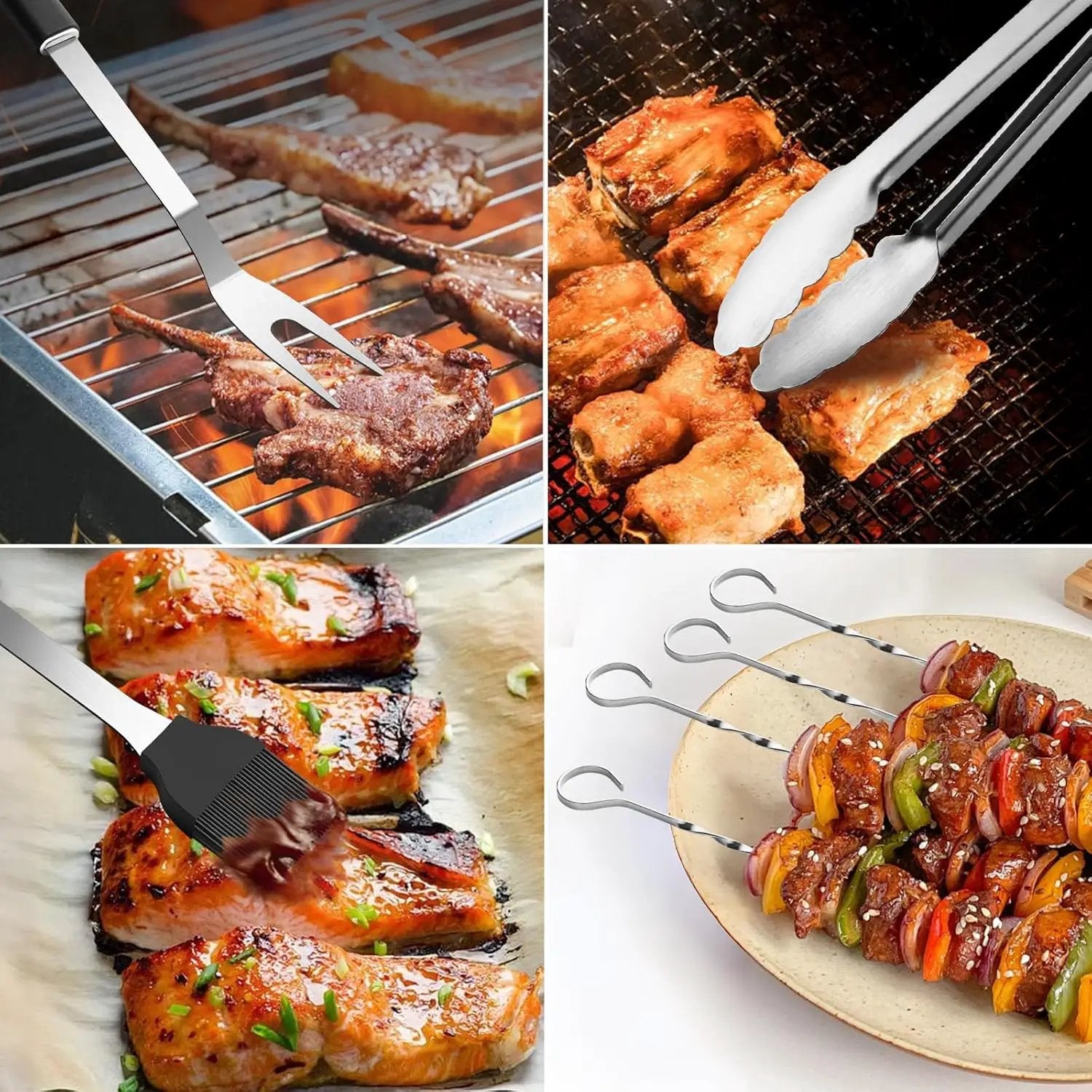 BBQ Accessories Grill Tools Set,Stainless Steel Barbecue Grill Accessories for Outdoor Grill,Professional Barbecue Utensils Grilling Accessories for Camping/Backyard,Grilling Gifts for Men/Women by GreenHaven Gardens