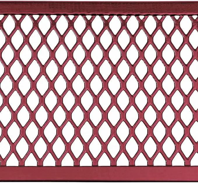Global Industrial 6’L Rectangular Picnic Table, Expanded Metal, Red Thermoplastic Coating, Attached Benches, 1-1/2” Umbrella Pole Hole, Outdoor-Rated, 1000 lb Capacity, 72” x 30” Tabletop by GreenHaven Gardens