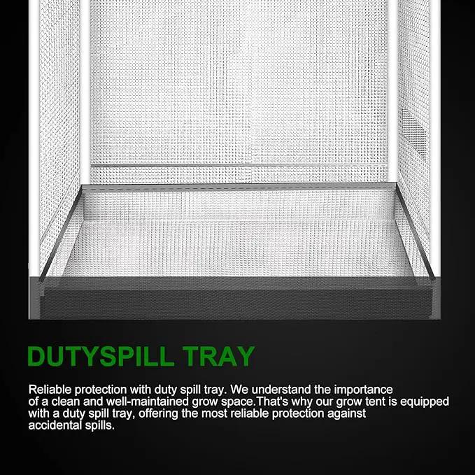 MELONFARM 4x2 Grow Tent, 48"x24"x60'' High Reflective 600D Diamond Mylar Canvas with Observation Window and Floor Tray for Hydroponic Indoor Plant Growing by GreenHaven Gardens
