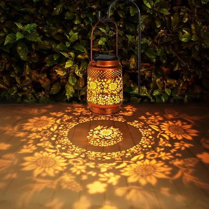Solar Lanterns Outdoor Garden Decor, Gifts for Women, Mom, Grandma, Birthday, Thanksgiving, Decorative Waterproof Hanging Metal LED Light for Yard, Patio, Lawn, Landscape, Backyard (Sunflower) by GreenHaven Gardens