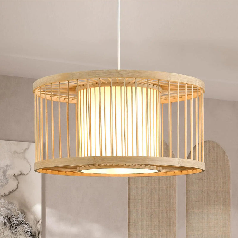 Rattan Pendant Lights, 15.8" Boho Wicker Pendant Light Handwoven Rattan Chandelier Beach Country Natural Hanging Light for Dining Room Kitchen Living Room Bedroom by GreenHaven Gardens