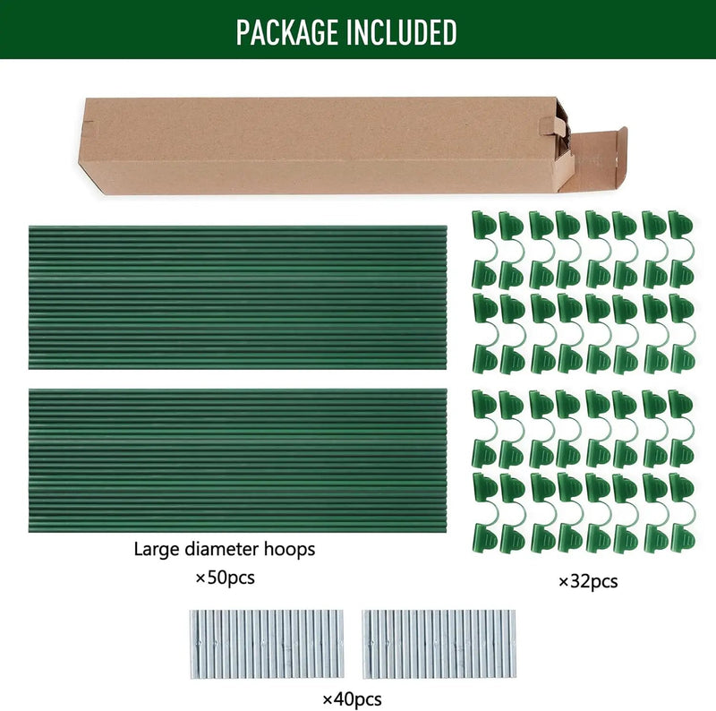 MAXPACE Greenhouse Hoops for DIY 2.8ft or Wider Grow Tunnel, Rust-Free Fiberglass Support Hoops Frame for Garden Fabric, DIY Plant Support Garden Stakes, Gardening Supplies, 50pcs by GreenHaven Gardens