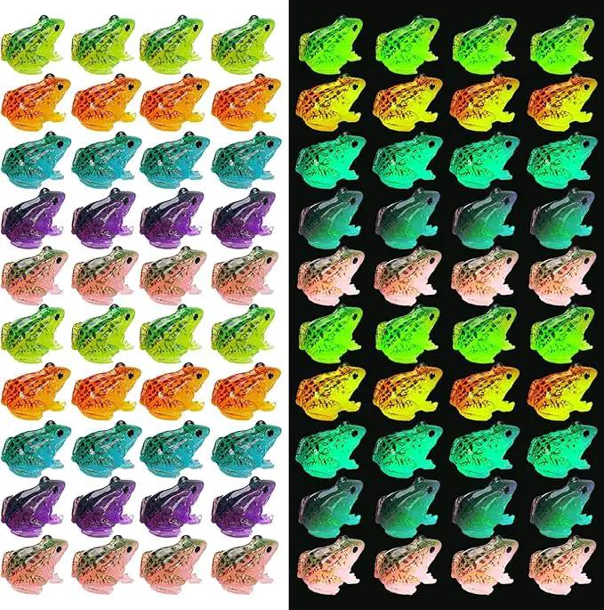 Barydat 80 Pcs Miniature Frog Figurines Luminous Mini Resin Frog Figures Model Garden Decor DIY Terrarium Craft Ornament Accessories for Moss Landscape Decoration (0.98 x 0.98 Inch) by GreenHaven Gardens
