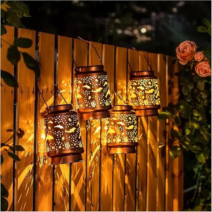 Dolphin Solar Lanterns Outdoor Waterproof Hanging Solar Lights Dolphin Gifts for Women Men Metal Decorative LED Dolphin Lanterns for Garden Decor,Yard,Patio,Lawn,Tabletop,Pathway,Landscape by GreenHaven Gardens