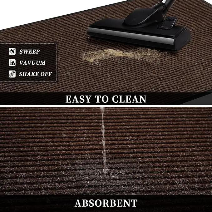 Profile Rubber Door Mat, 35x23inch, Heavy Duty, Entrance Doormat, Indoor and Outdoor, Waterproof, Easy Clean Shoe Scraper, Home Rug Welcome Mats for Entryway, Patio, Porch, Brown by GreenHaven Gardens
