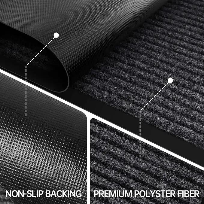 Front Door Mat, 72" x 48" Heavy Duty Indoor Outdoor Entrance Mat for Commercial Entryway, Welcome Durable Non-Slip Rubber Backing, Low-Profile for Entry, Gray by GreenHaven Gardens