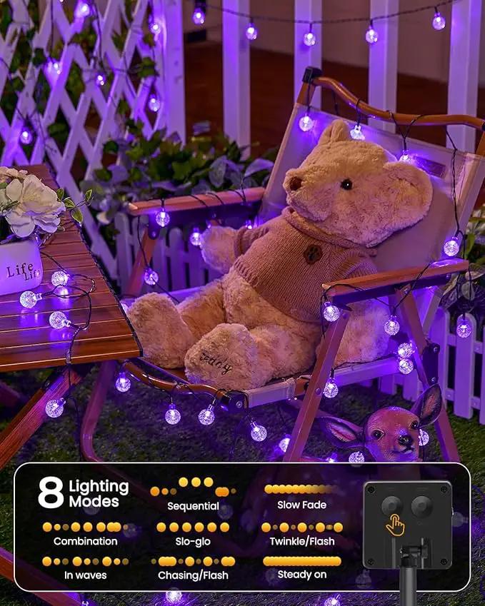 Purple Solar Lights Outdoor Waterproof, 2-Pack 120 LED 72 FT Total, Halloween Globe Lights for Garden Yard Wedding Christmas Party Decor (Purple) by GreenHaven Gardens