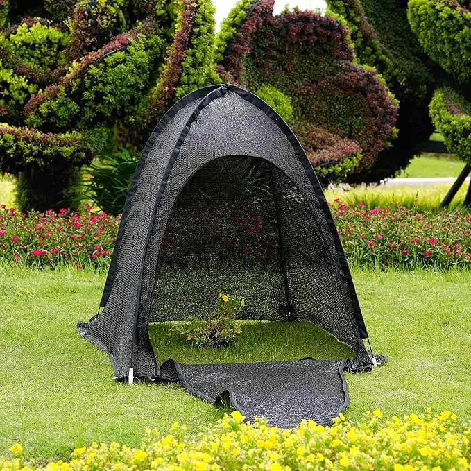 Porayhut Pop up Sunshade Cloth Pack of 3,Easy Open Crop Shade Net 36''*36''*39''UV Resisitant Plant 80% Sunblock Net for Mini Flower Pot with Stakes by GreenHaven Gardens