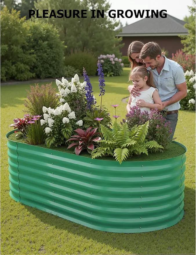 6x3x2 ft Raised Garden Bed,Galvanized Raised Planter Boxes Outdoor with Easy Assembly, Large Garden Bed for Vegetables, Fruits, Flower,Raised Garden Bed,Green by GreenHaven Gardens
