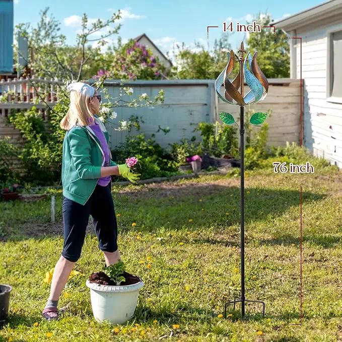 Wind Spinners for Yard and Garden, Wind Spinners Outdoor Metal Large 360 Degrees, Birthday Gifts for Women Family Outdoor Decor(Tulip 75'' x 14'') by GreenHaven Gardens