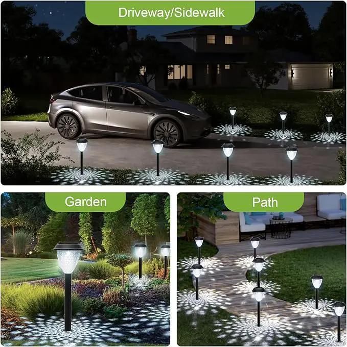 GOODFOEVER Solar Pathway Lights Outdoor, 10 Pack Solar Lights Outdoor Waterproof for Outside, Garden Decor for Yard, Patio, Landscape, Planter, Walkway, Driveway by GreenHaven Gardens