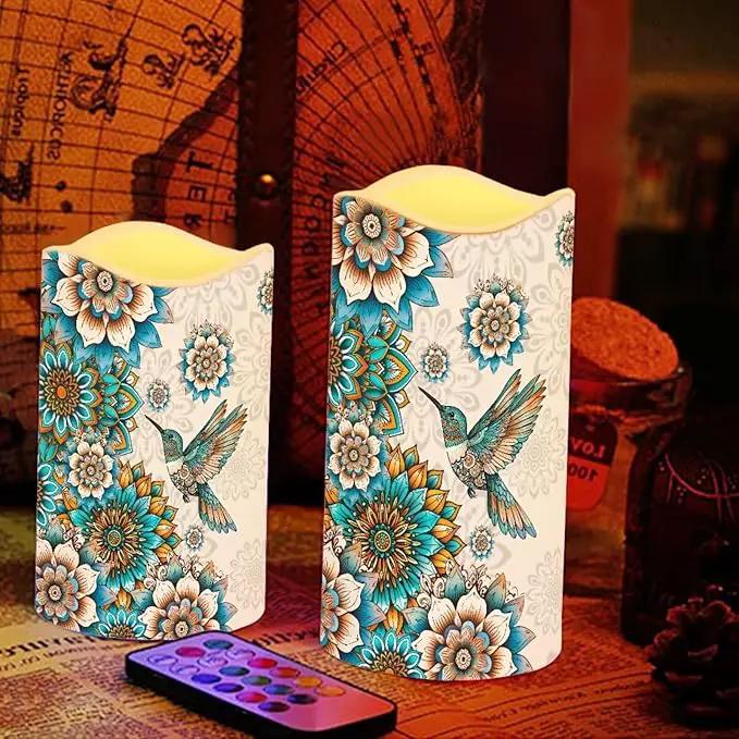 Ystardream Western Hummingbird Flameless Candles with Timer Led Candles Flickering 4 Candle Sets for Home Decor,18 Key Remote Control，Dancing Flames, True Wax, Battery Powered. by GreenHaven Gardens