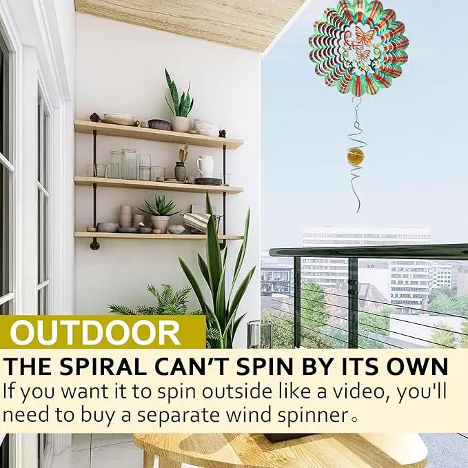 Gazing Ball Spiral Tail Wind Spinner,Decorative Wind Spinner 11inch Tail and 2 inch Glass Orb. Indoor Outdoor Wind Spinner Tail Sun Catcher Garden Decoration-13 inch Height(Gold) by GreenHaven Gardens