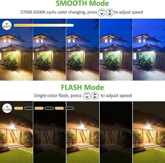 CLY LED Solar Lights Outdoor IP66 Waterproof, Bright Solar Dusk to Dawn Light 5000mah, Adjustable Angle, Solar Powered Security Flood Light 5M Cable for Wall Porch Shed Barn 2700K 4000K 6000K by GreenHaven Gardens