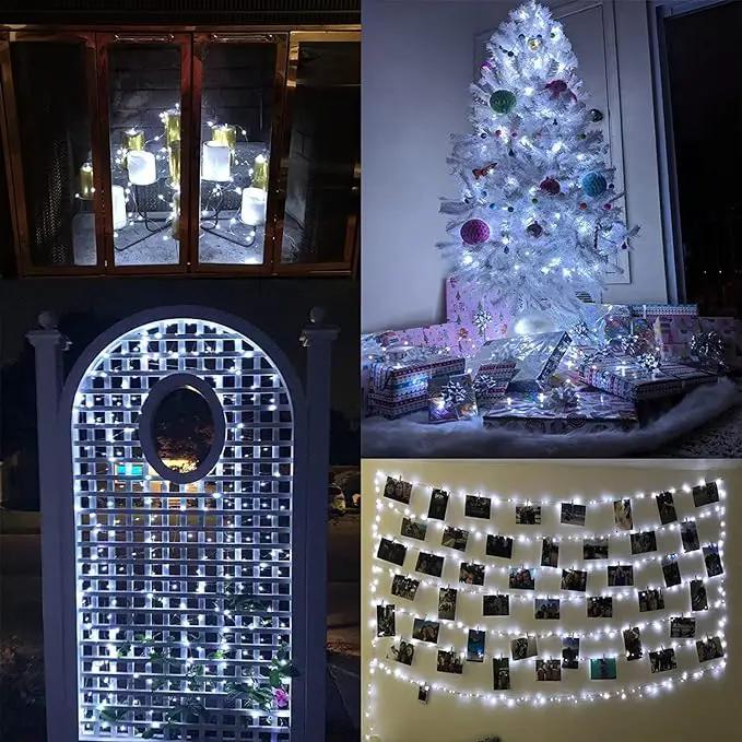 33FT 100LED Fairy Lights Battery Operated with Remote, Waterproof String Lights with Timer for Indoor & Outdoor, Twinkle Light Battery Powered Bedroom Wedding Christmas Decorations (Cool White) by GreenHaven Gardens