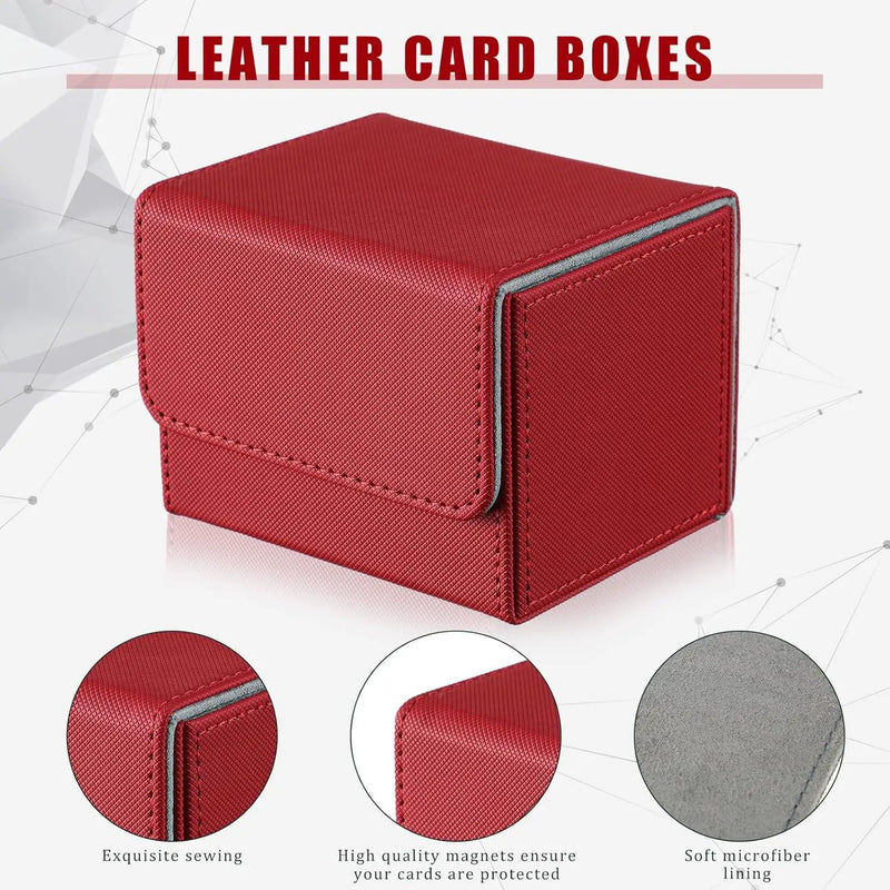 Yookeer 6 Pack Leather Deck Cases 100+ Card Deck Game Box Magnetic Playing Card Storage Box for 100 Plus Cards Compatible with Tcg(White,Black,Red,Yellow,Purple,Horizontal) by GreenHaven Gardens