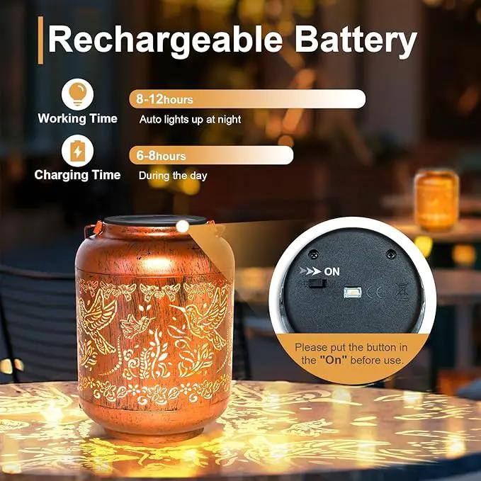 2Pack Hummingbird Solar Lanterns Outdoor Hanging Waterproof Hummingbird Garden Decor Christmas Gifts for Women Mom Grandma Metal Solar Lights Decoration Outside for Yard, Patio,Pathway Landscape by GreenHaven Gardens