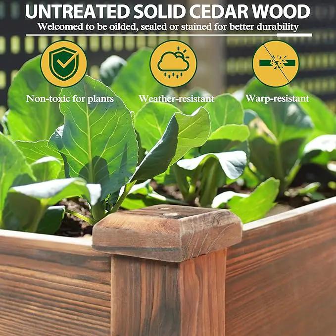 MUPATER 4' x 2' Raised Garden Bed, Raised Garden Bed with Four Legs & Elevated Planter Box and Drainage Holes for Herbs and Vegetables, Outdoor and Indoor, Rustic by GreenHaven Gardens
