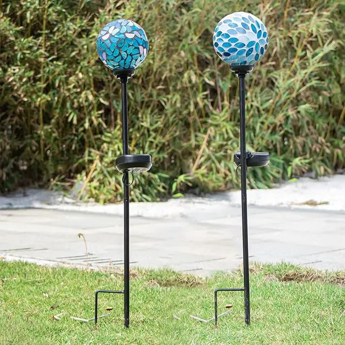 VCUTEKA Solar Lights Outdoor Decorative, Mosaic Solar Garden Light Waterpoof LED Pathway Stake Light for Landscape Lawn Patio Yard Decoration, 2 Pack by GreenHaven Gardens