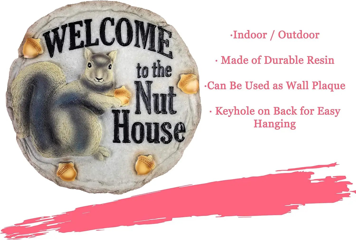 Spoontiques - Garden Décor - Nut House Stepping Stone - Decorative Stone for Garden by GreenHaven Gardens