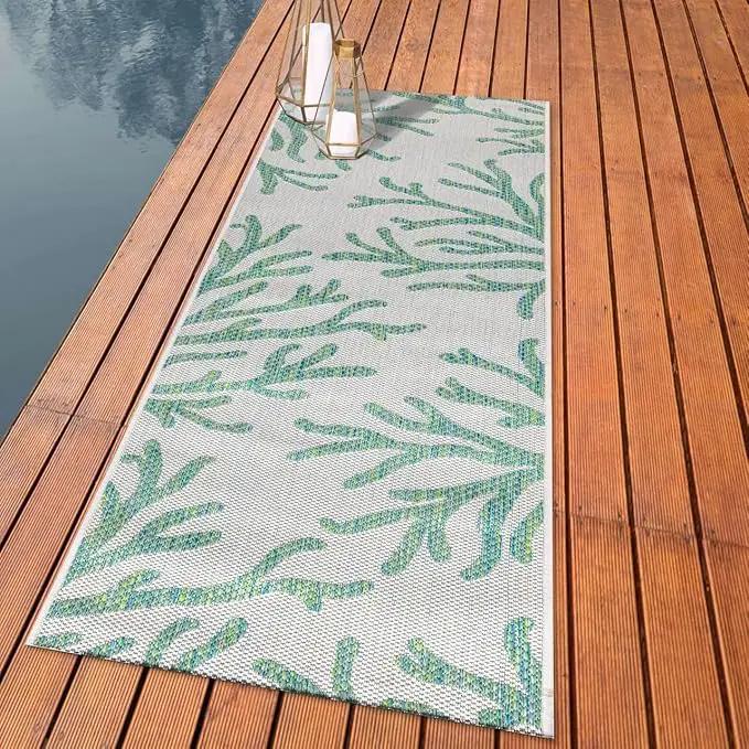 Keen Home Design Terrace Outdoor Runner Rug - 2x6 Washable Indoor/Outdoor Rug for Patio, Kitchen, Balcony, Beach, Garden, Deck and Porch, Size: 2'2"x5'7" by GreenHaven Gardens