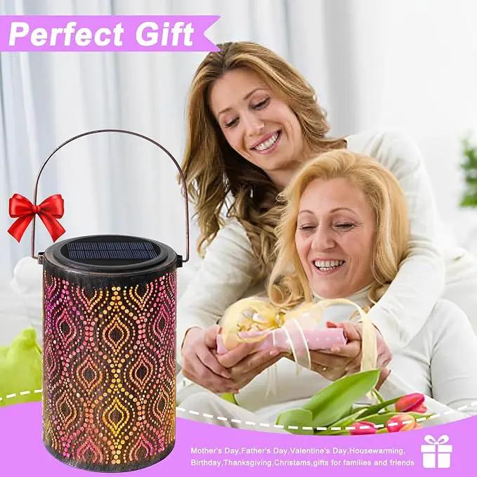 Solar-Powered Iron Art Lantern - Two Lighting Modes Waterproof Hanging Ambiance Lighting for Gardens & Patios, Perfect as Decorative Gift Housewarming Gift Mom Gifts (Peacock Feather) by GreenHaven Gardens