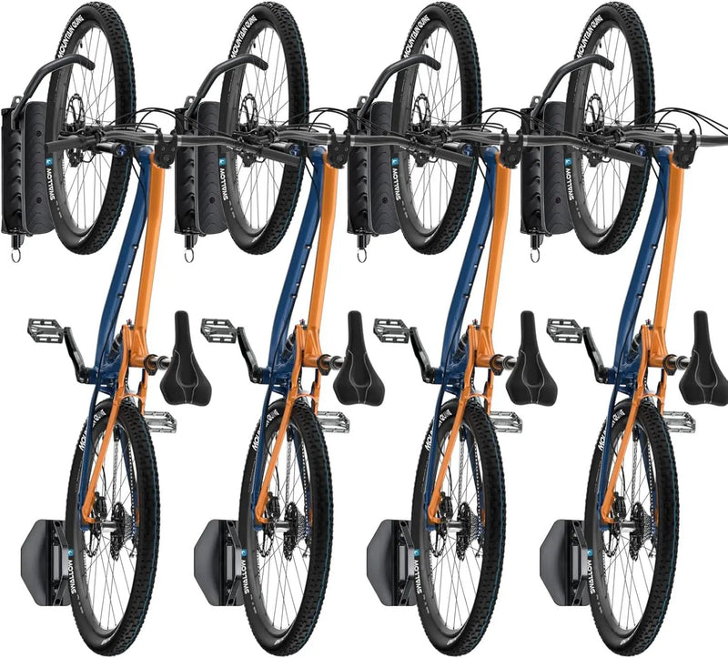 Bike Rack Garage,Bike Wall Mount, 150° Swivel & Space-Saving Vertical Bike Hangers for Storage, Sturdy Bike Stand Holds Up to 66lbs, Easy to Install, 4 Pack by GreenHaven Gardens