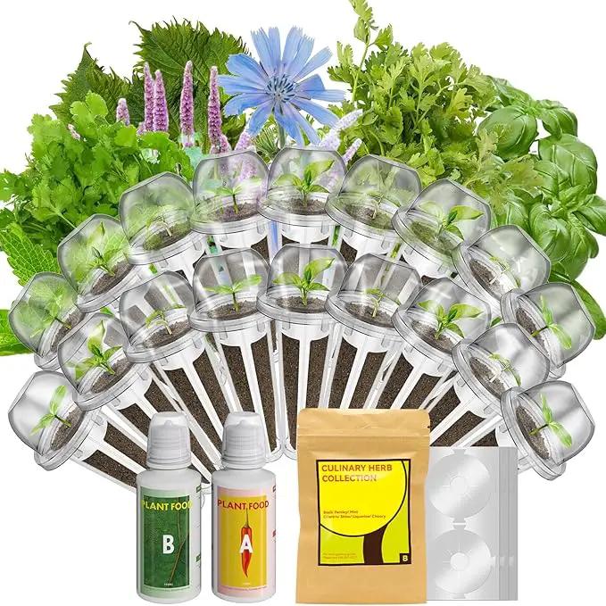 inbloom Herb Seed Pod Kit for AeroGarden, MUFGA, Ahopegarden, iDOO Hydroponic Growing System Indoor Garden, 18-Pod, 350+ Seeds Included Basil, Mint, Cilantro, Parsley, Shiso, Chicory, Liquorice by GreenHaven Gardens