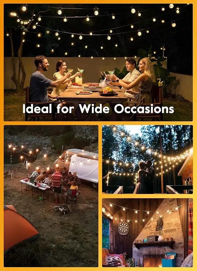 Brightown G40 Replacement LED Light Bulbs, 25 Pack Clear Globe Bulb fits E12 C7 Candelabra Screw Base Sockets, 1.5 Inch Dimmable Edison Light Bulbs for Indoor Outdoor Patio Decor, Warm White by GreenHaven Gardens