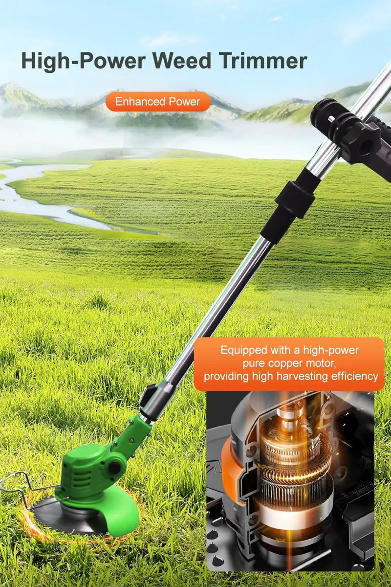 Cordless Weed Wacker,Electric Weed Eater,2 Batteries,Grass Trimmer Cordless,Weed Erimmer Green GCJ by GreenHaven Gardens