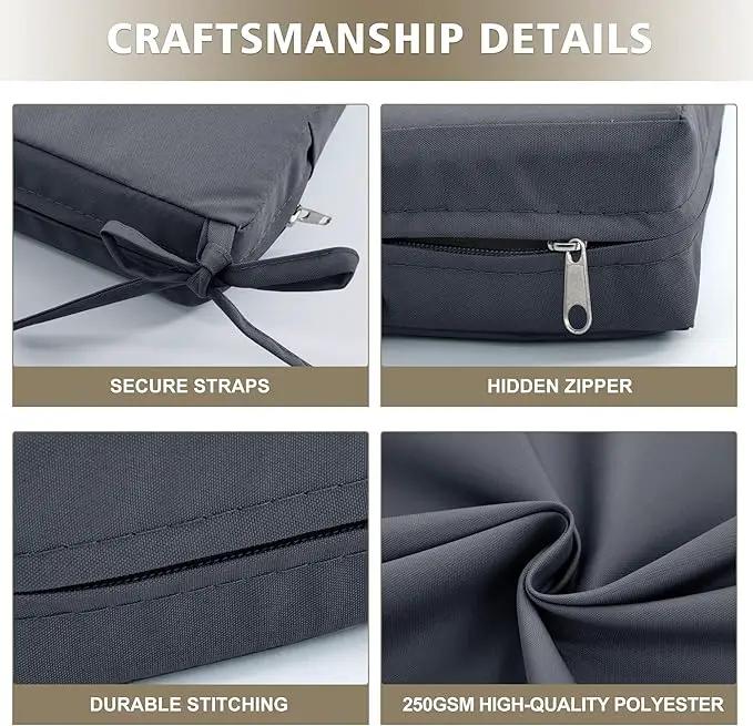 24x24 Inch Outdoor Cushions for Patio Furniture, Waterproof Outdoor Chair Cushions w/Fade-Resistant, Removable & Machine-Washable Covers, Deep Seat Sofa/Couch Pads Replacement – Set of 4, Dark Grey by GreenHaven Gardens