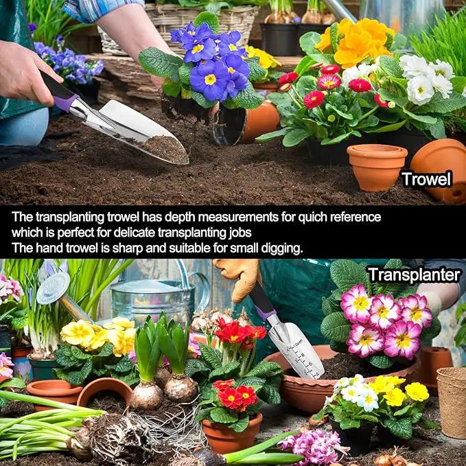Garden Tools Set 83 Piece, Succulent Tools Set Included, Heavy Duty Aluminum Gardening Tools for Gardening, Non-Slip Ergonomic Handle, Durable Storage Tote Bag, Gifts for Men Women by GreenHaven Gardens