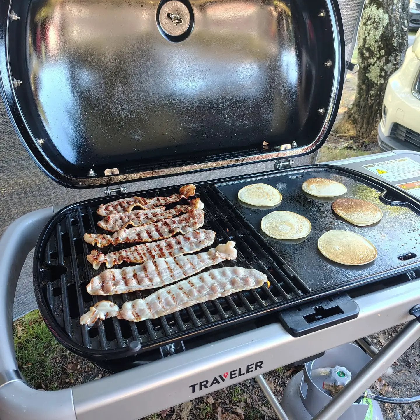 Cast Iron Cooking Grate and Grill Griddle 7034 for Weber Traveler Portable Gas Grill, Replacement Parts for Weber 9010001 9020001 9030001 9013001 Stealth Edition Traveler Portable Accessories by GreenHaven Gardens